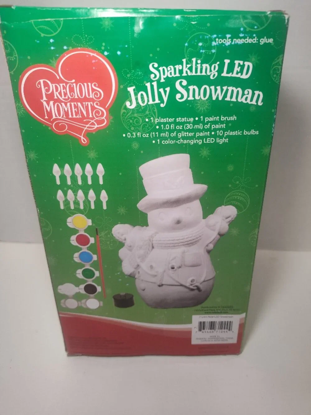 Precious Moments Sparkling LED Jolly Snowman Paint Craft Kit Sealed New